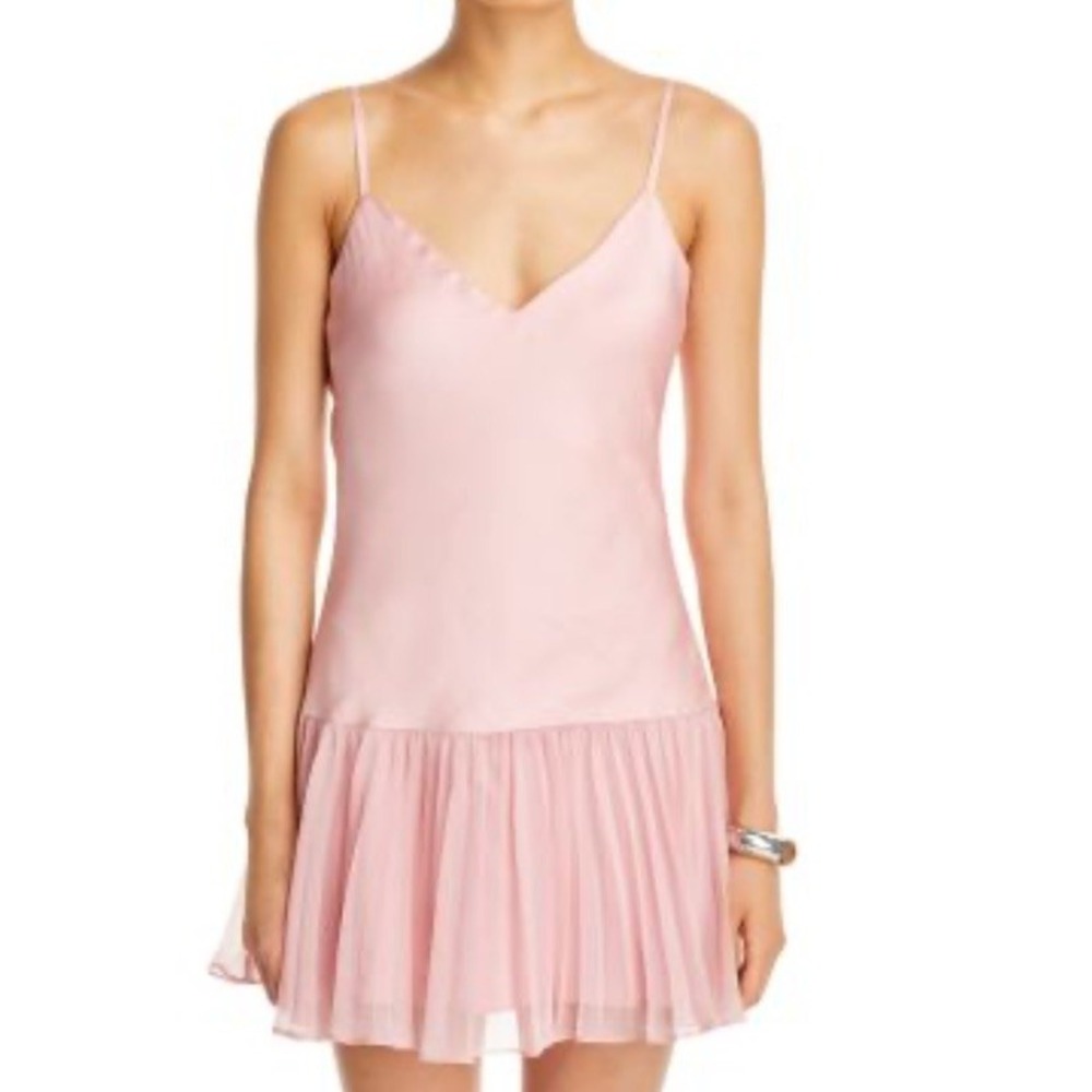 Aqua Blush Pink Spaghetti-Strap Mini Dress
